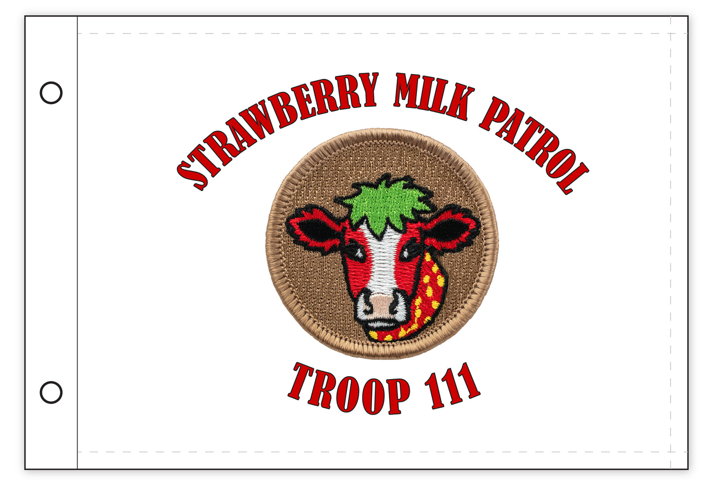 Strawberry Milk Cow Patrol Flag