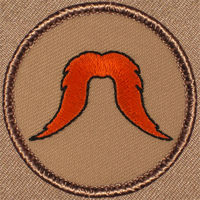 Red Bushy Mustache Patrol (#604) Ð Scout Patch