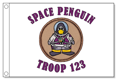 Space Penguin Patrol Flag