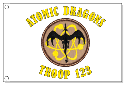 Yellow Atomic Dragon Patrol Flag