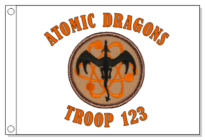 Orange Atomic Dragon Patrol Flag