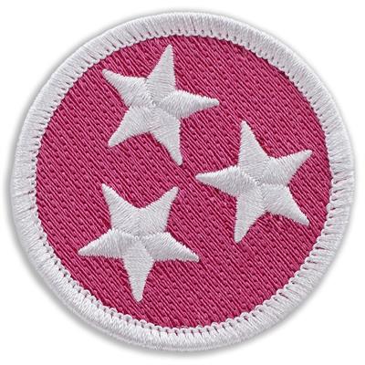 Pink Tennessee Tristar 2" Diameter Flag Patch