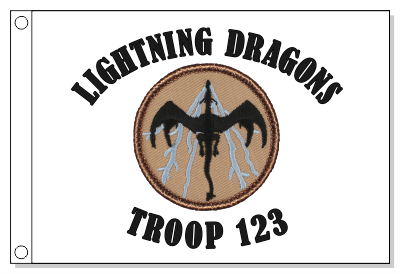 Black & Blue Lightning Dragon Patrol Flag