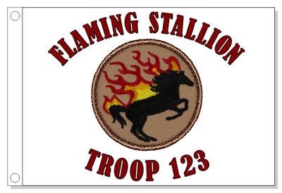 Flaming Stallion Silhouette Patrol Flag