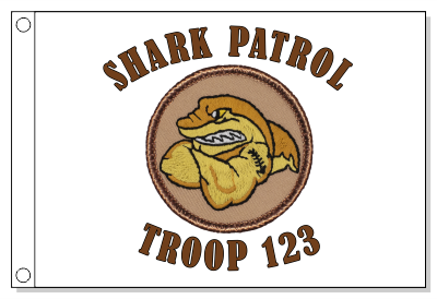 Gold Muscle Shark Patrol Flag