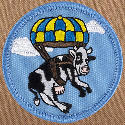 Parachuting Cow Patrol Patch Ð Scout Patch
