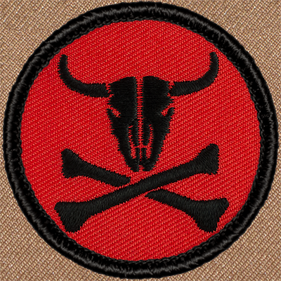 Retro Pirate Cow Patrol Patch - Sew-on Scout Patch