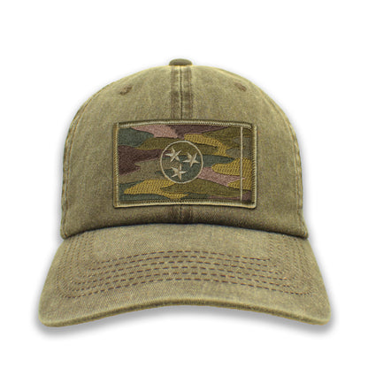 Subdued Camo Tennessee State Flag Ball Cap or Trucker Hat