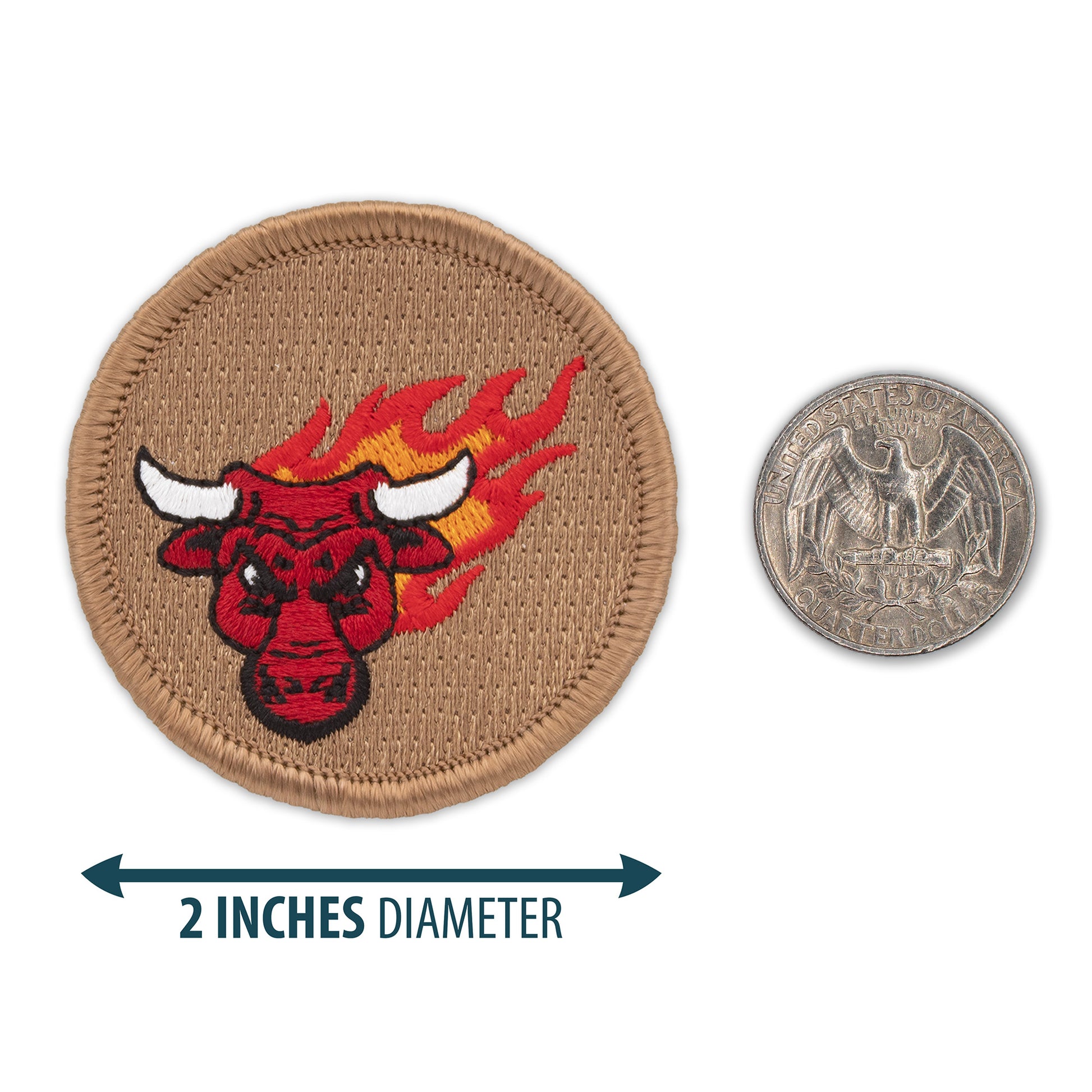Flaming Red Bull 2” embroidered scout patrol patches