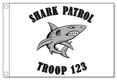 Grey Shark Patrol Flag