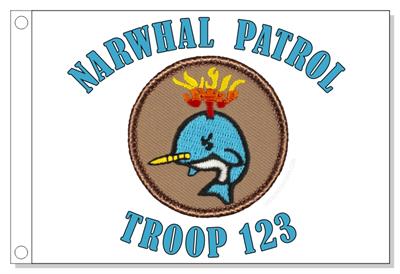 Flaming Narwhal Patrol Flag