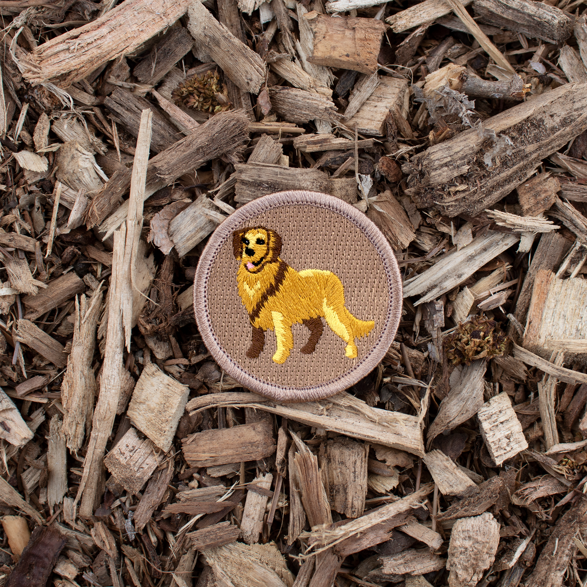 Golden retriever iron-on scout patch