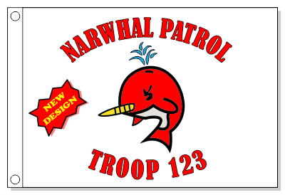 Red Narwhal Patrol Flag