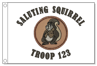 Saluting Squirrel Patrol Flag