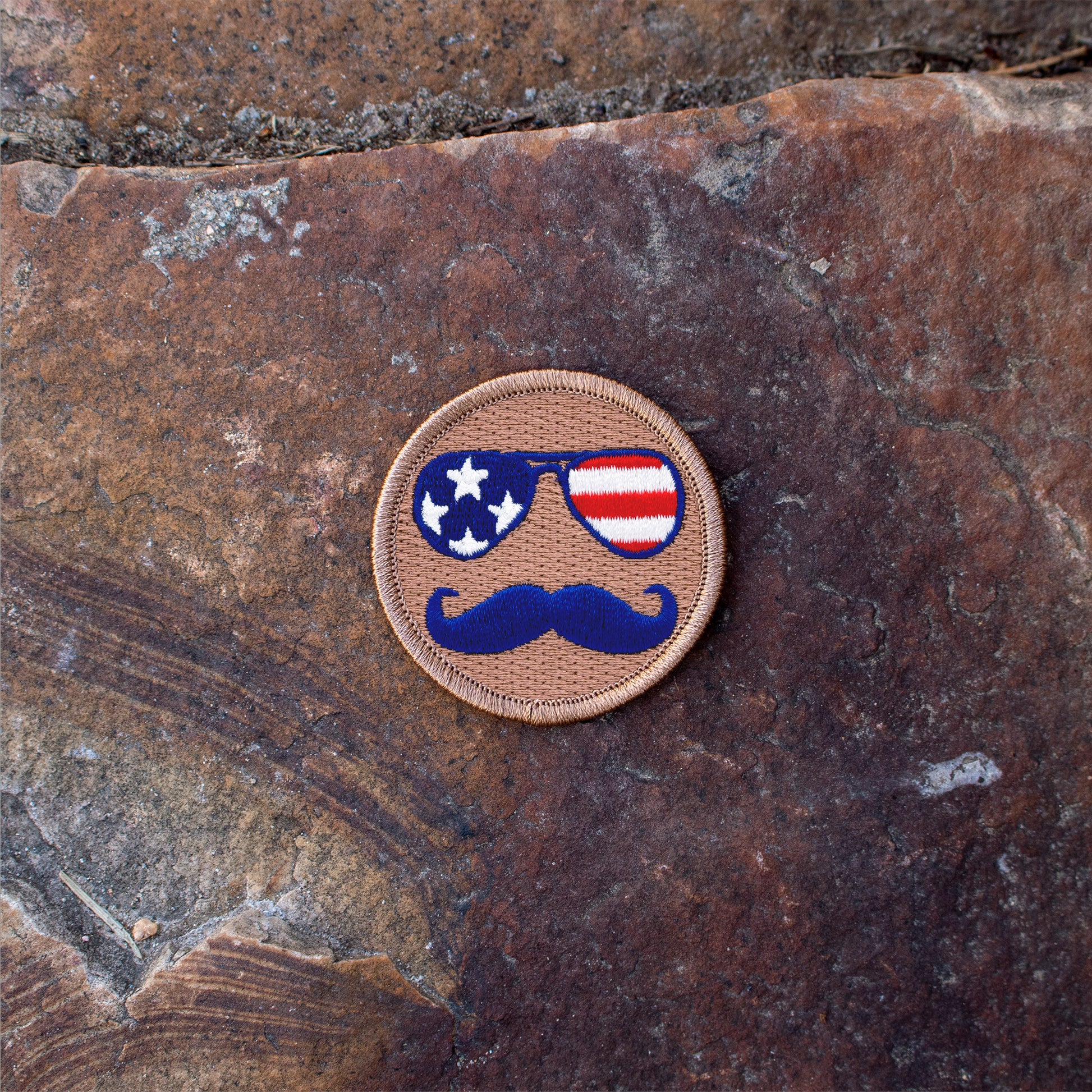 American Mustache iron-on scout Patch