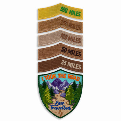 hiking award iron-on patch set
