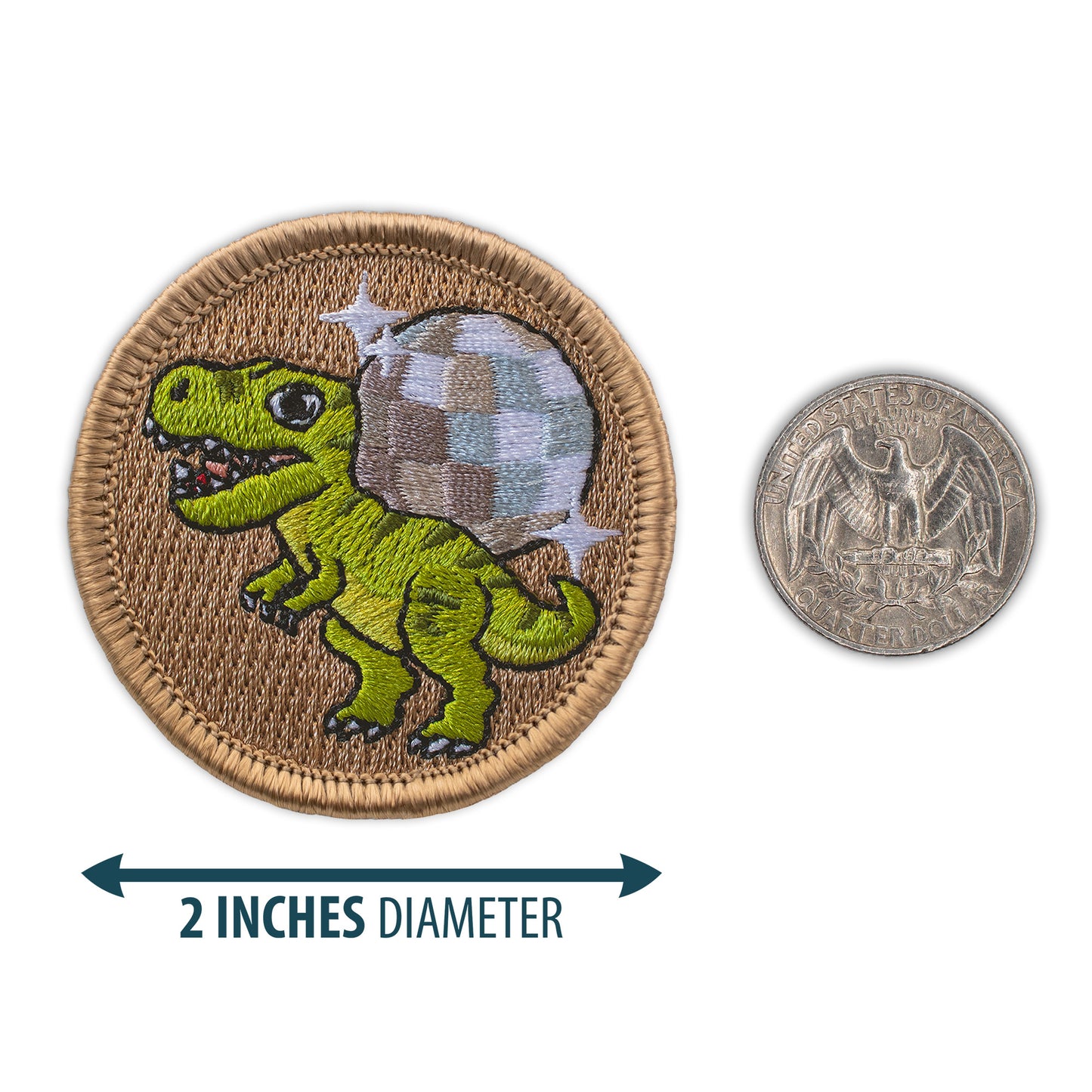 Disco Dino 2” embroidered scout patrol patches