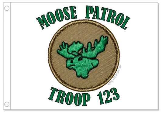Green Moose Patrol Flag