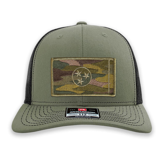Subdued Camo Tennessee State Flag Ball Cap or Trucker Hat