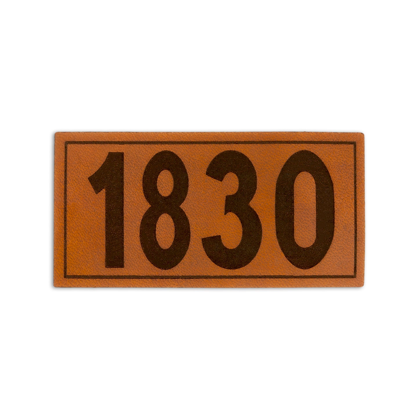 Leather engraved scout troop number patch