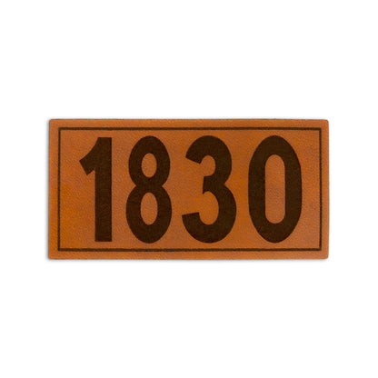 Leather engraved scout troop number patch