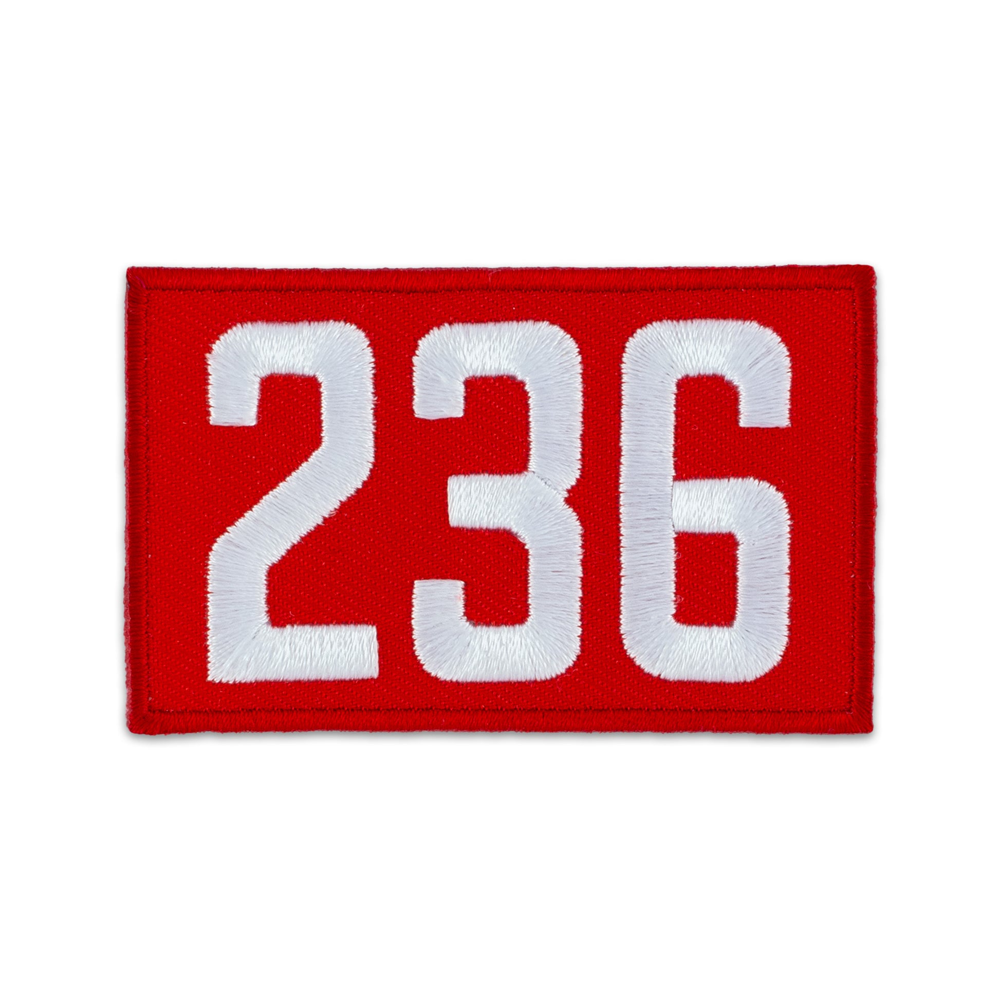 Red scout unit number patch