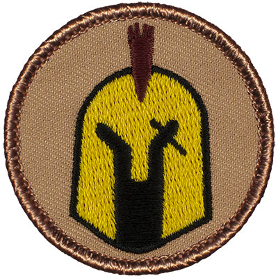 E129 Gold Spartan Helmet Patrol Patch