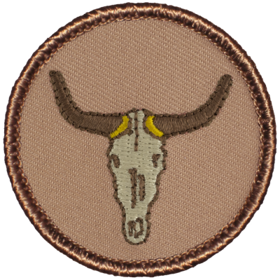 Longhorn cow skull 2” embroidered scout patrol patches