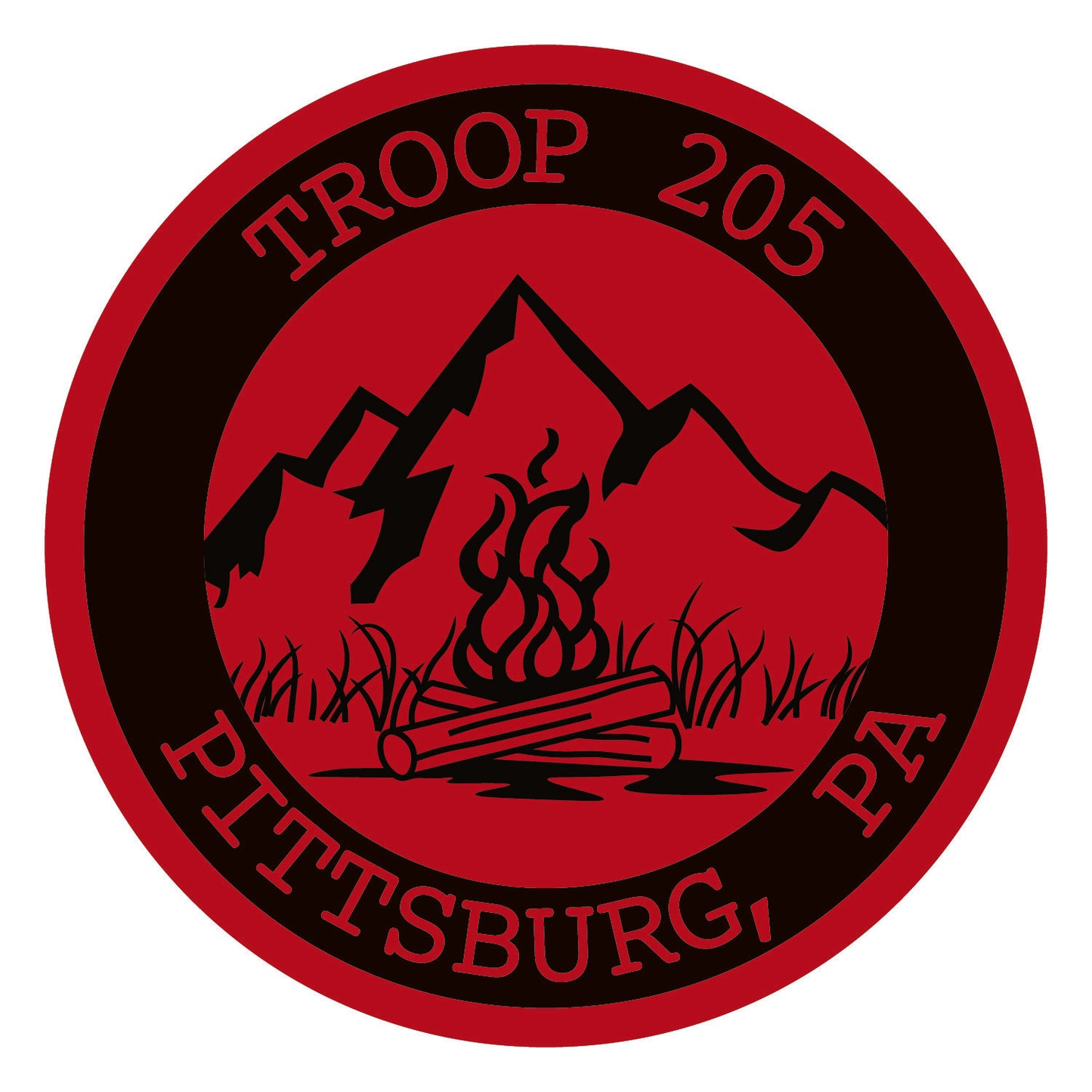 Troop 205 Logo 3.5" Custom Neckerchief Patch