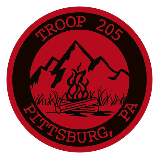 Troop 205 Logo 3.5" Custom Neckerchief Patch