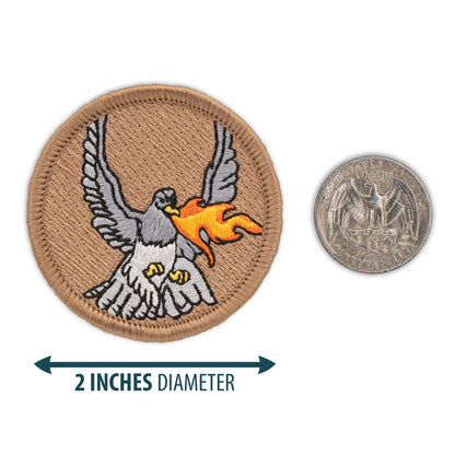 Fire-breathing pigeon 2” embroidered scout patrol patches