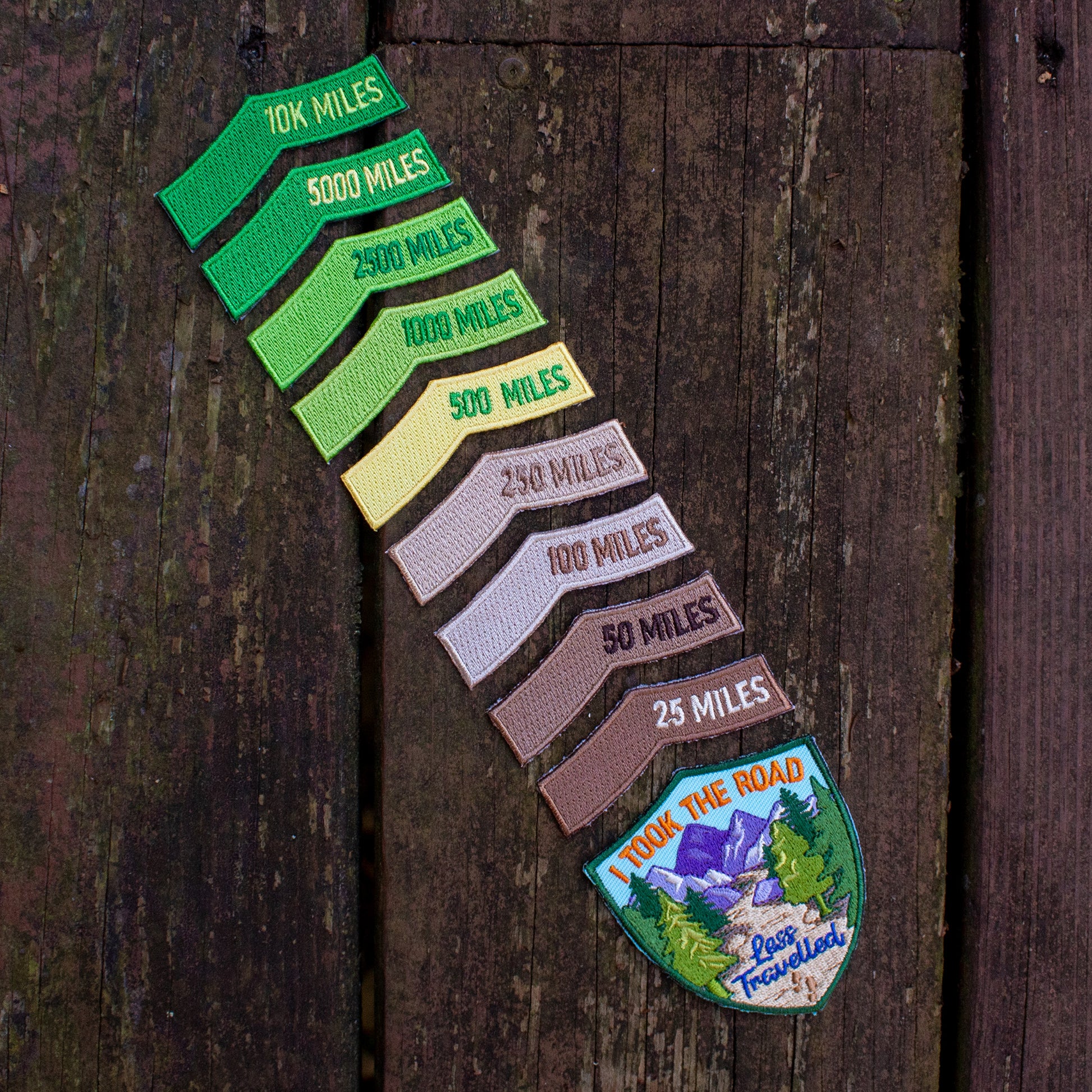 Miles hiked embroidered award patches