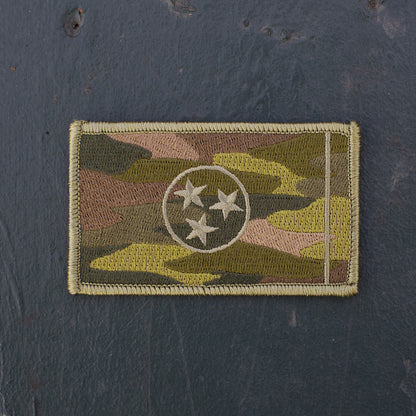 Camo green tennessee state flag patch