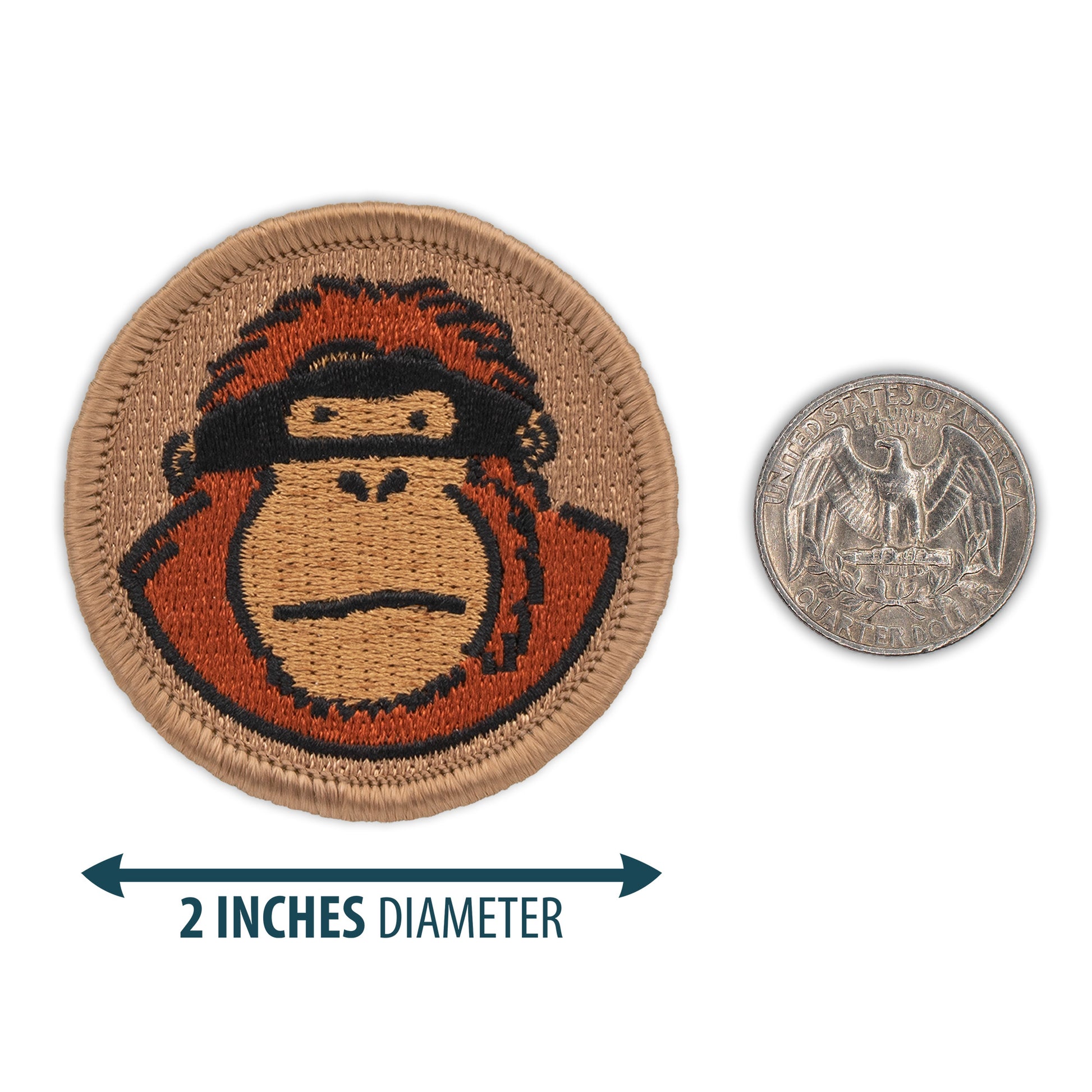 Organgutan ninja 2” embroidered scout patrol patch