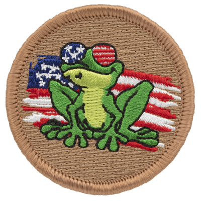 Patriotic Frog Scout Patrol Patches