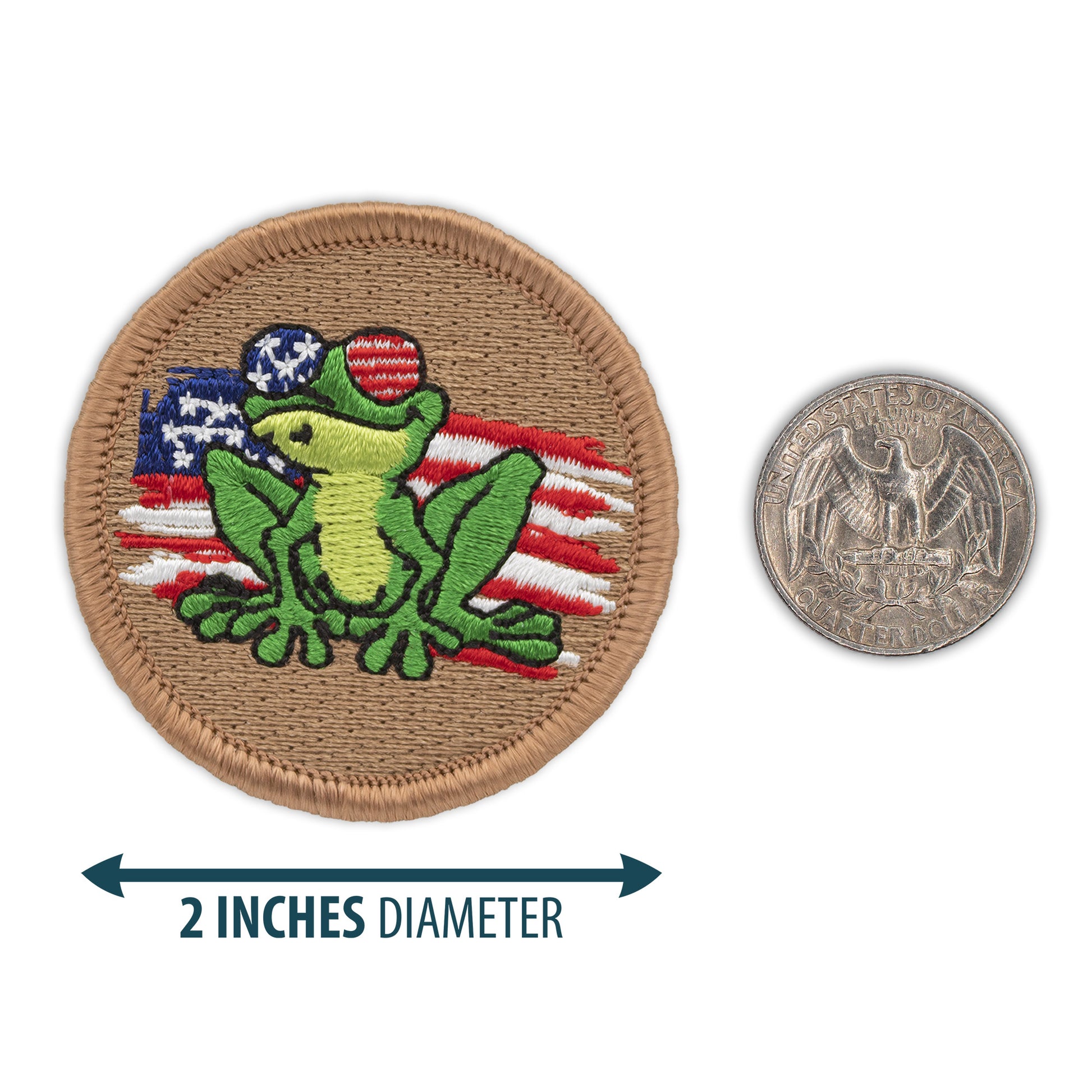 American flag frog 2” embroidered scout patrol patches