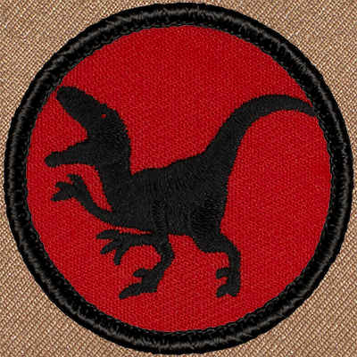 Retro Raptor Silhouette Patrol Patch - Sew-on Scout Patch