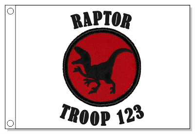 Retro Raptor Silhouette Patrol Flag