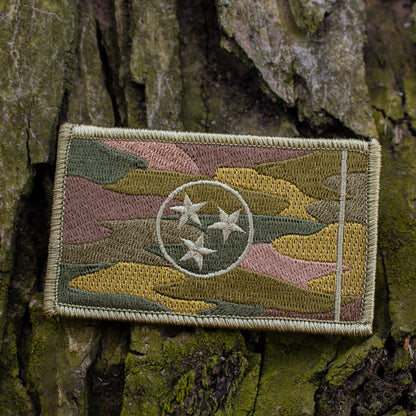subdued camo tennessee state flag iron-on patch