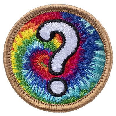 Tie-Dye Question Mark Scout Patrol Patches